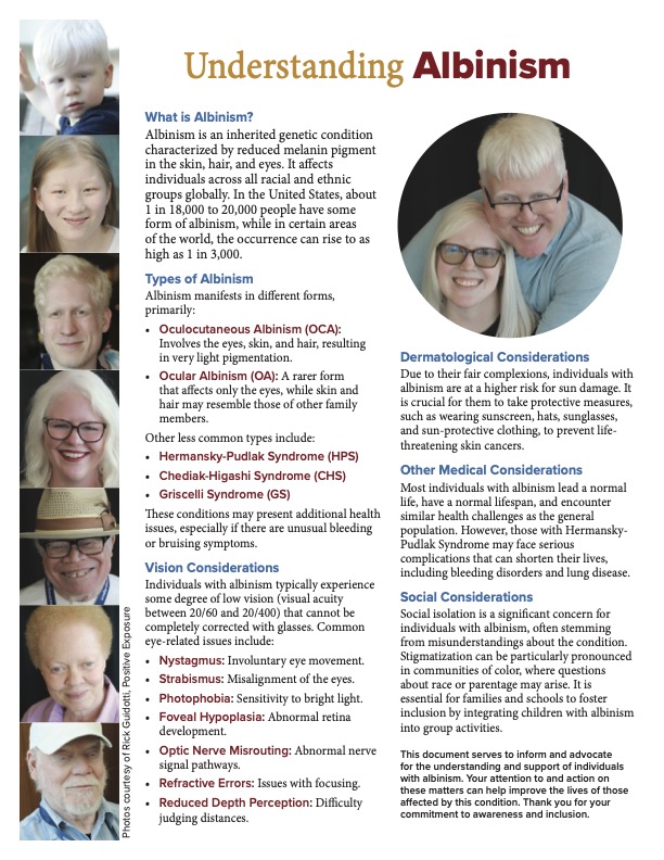 Understanding Albinism Flyer